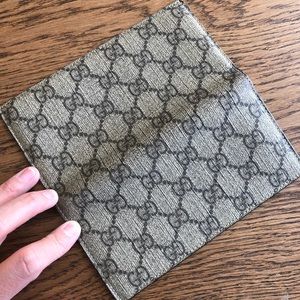 Brown GG Gucci canvas checkbook cover/long wallet